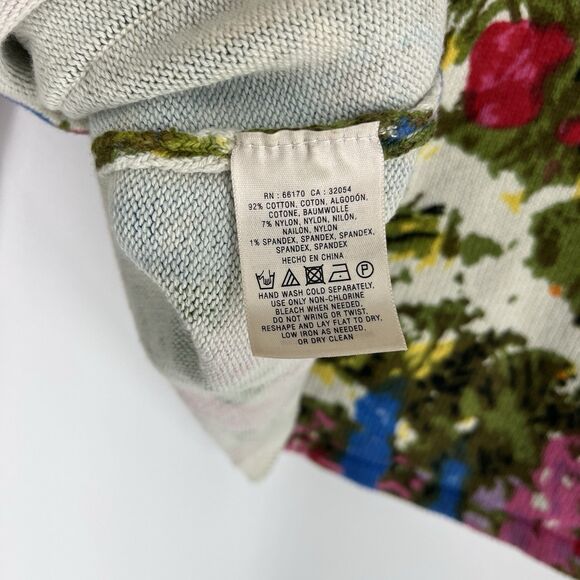 HWR Anthropologie Cardigan Sweater Size Medium Blazer Knit Floral Artsy Bloom - Picture 7 of 8
